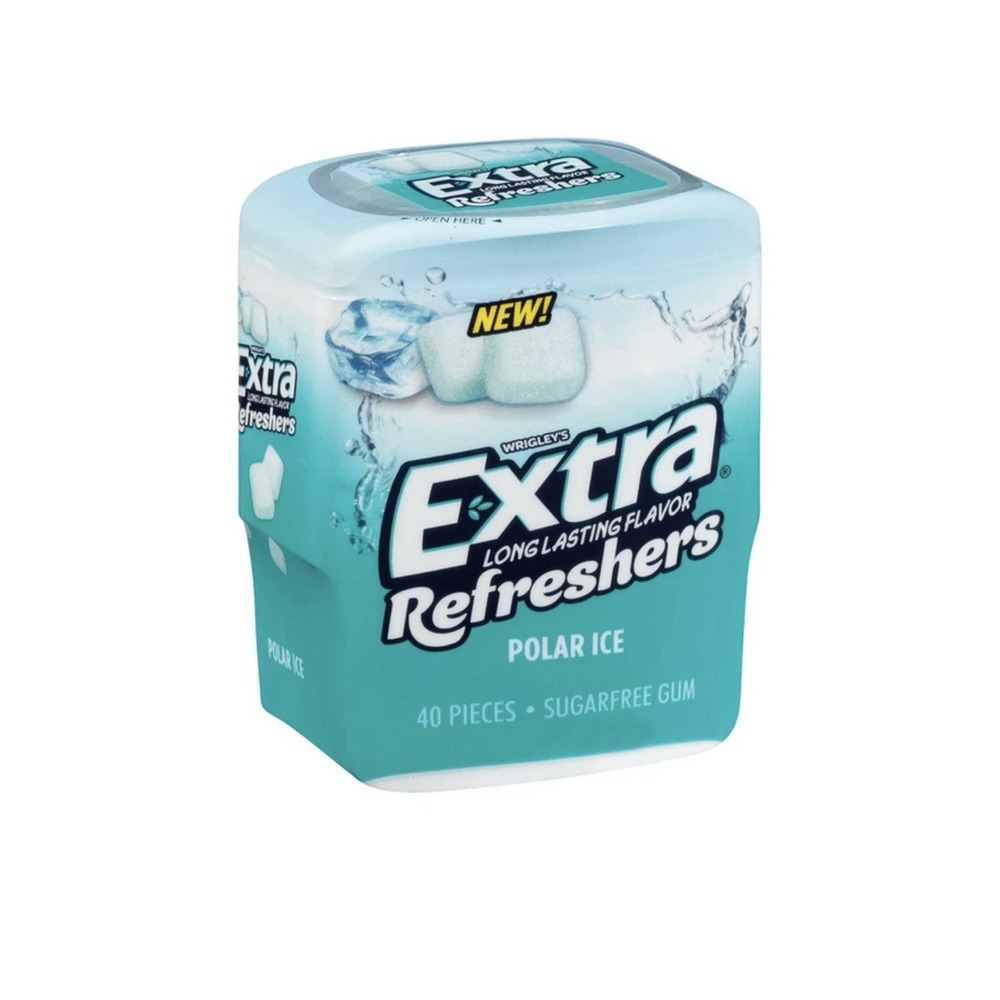 Wrigley Extra Refreshers Gum 40ct Polar Ice Sugarfree Soft Chew 3 Pack 120 Total